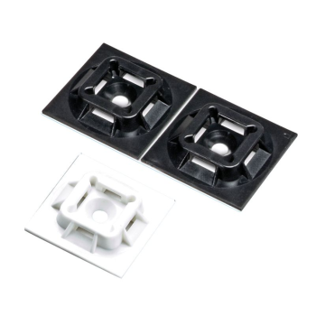 Halteplatten für Kabelbinder, 4-Weg Befestigung, natur oder schwarz